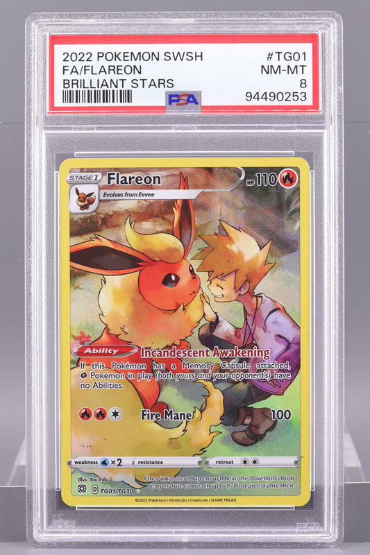 Flareon 2022 Brilliant Stars Sword & Shield #TG01    PSA 8