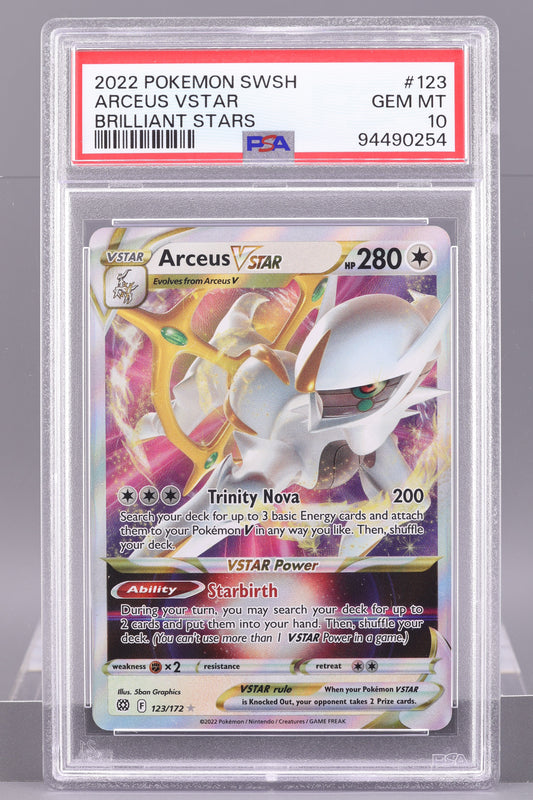 Arceus VSTAR 2022 Brilliant Stars Sword & Shield #123    PSA 10   VSTAR/Rare Holo VSTAR