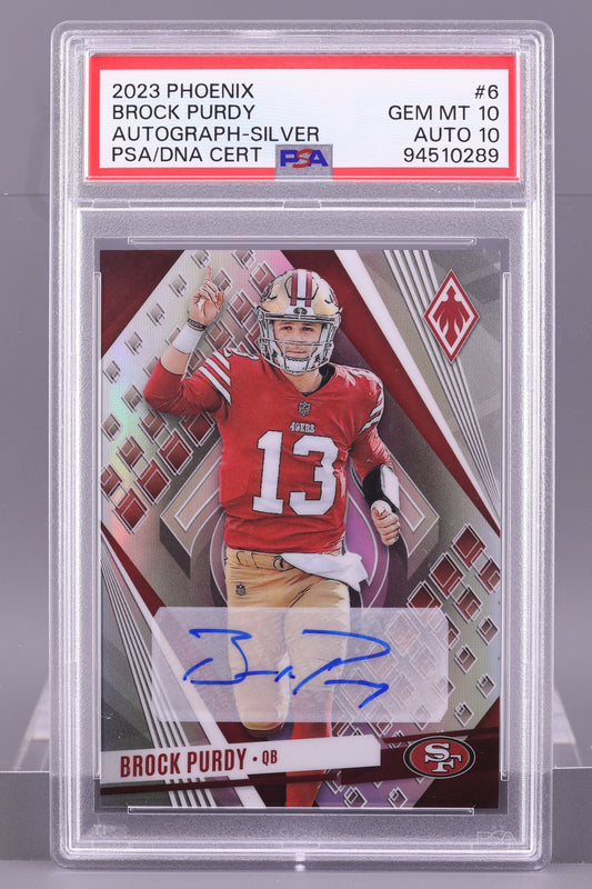 Brock Purdy 2023 Panini Phoenix Autographs Silver  #6    PSA 10/Auto 10  San Francisco 49ers