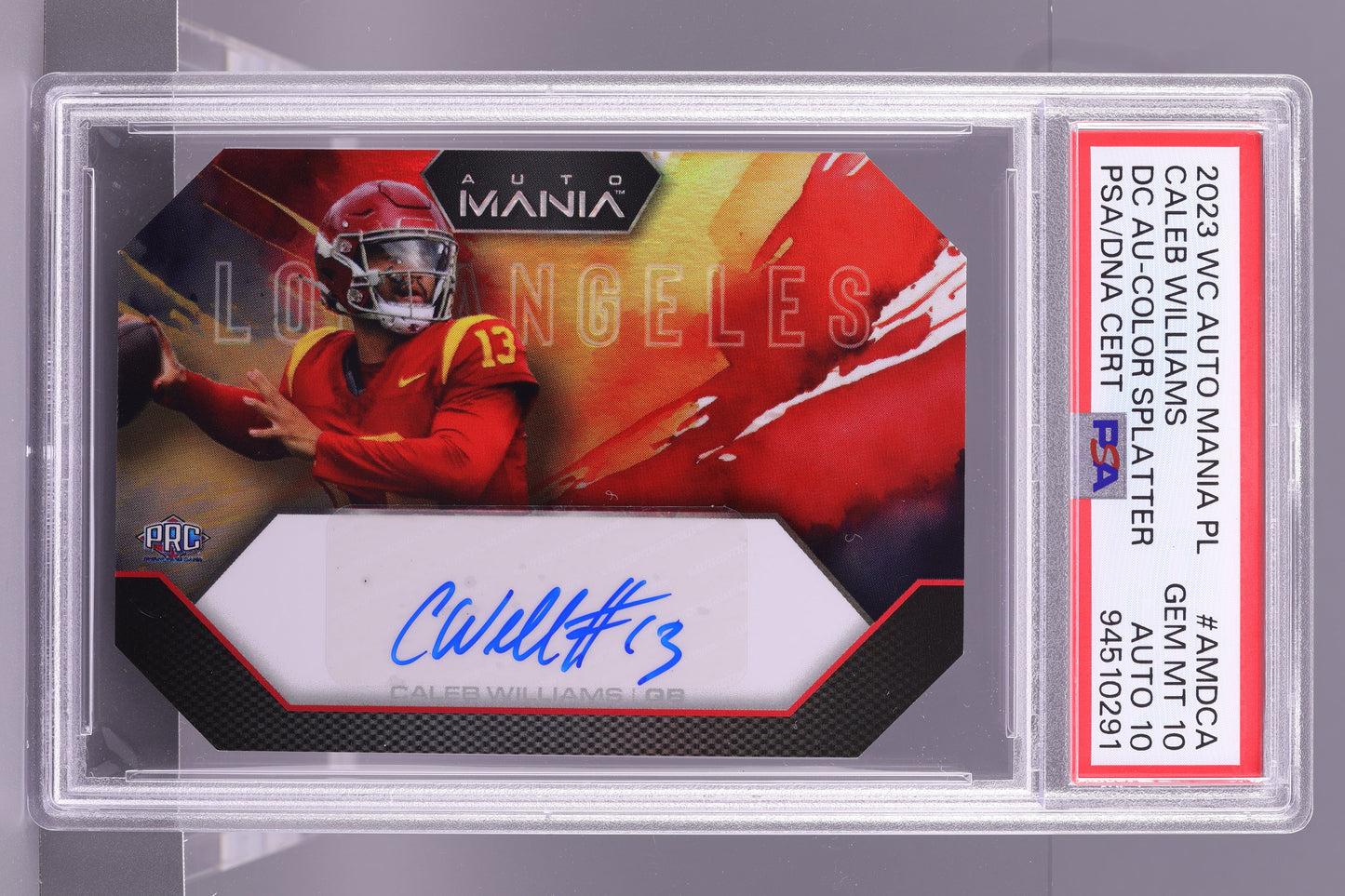 Caleb Willaims 2023 Wild Card Auto Mania  #AMDCA   PSA 10/ Auto 10 POP 1! Los Angeles / Chicago Bears