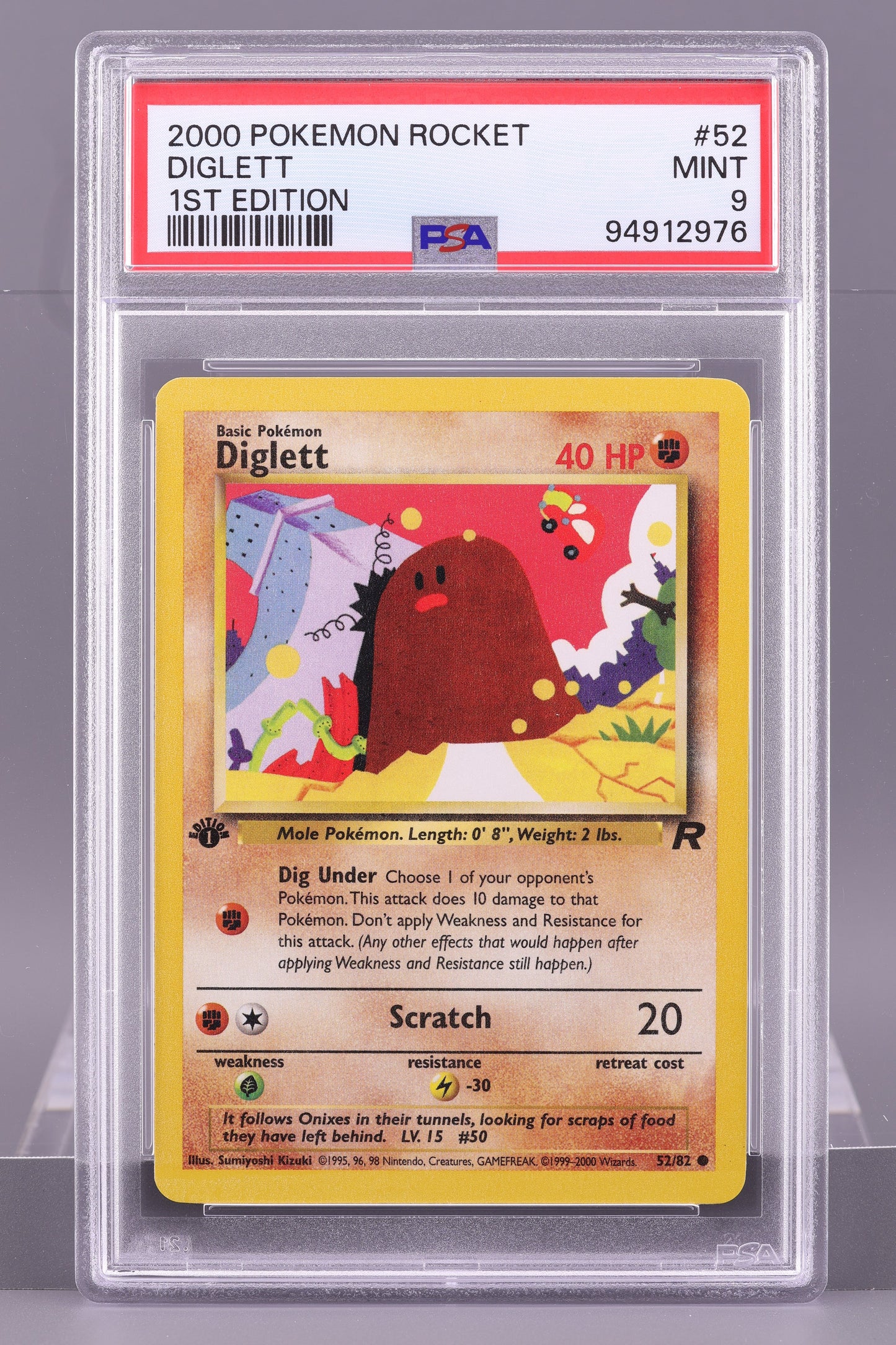 Diglett 2000 Team Rocket  #52    PSA 9   1st Edition