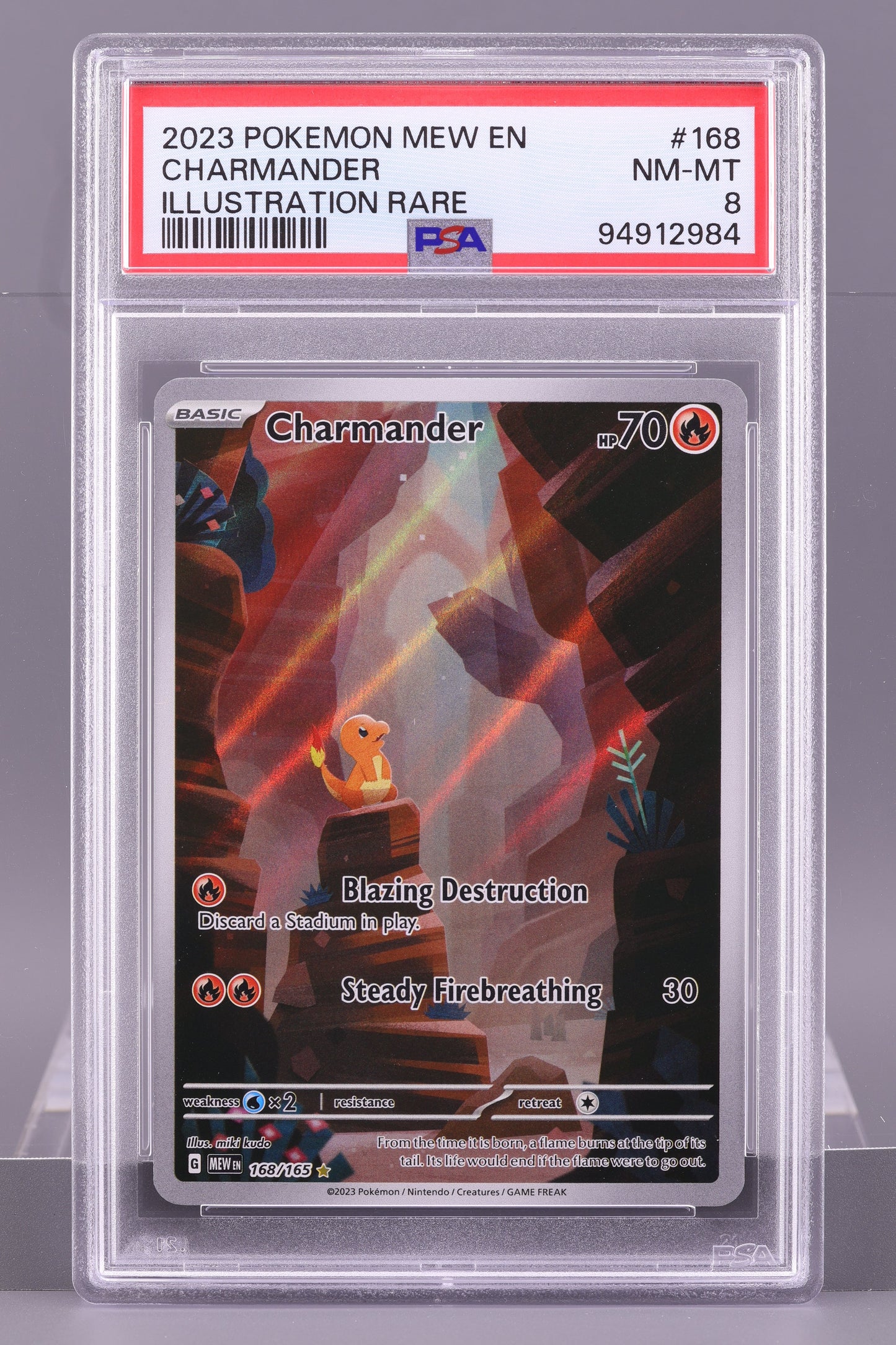 Charmander 2023 Scarlet & Violet Series - Scarlet & Violet - 151 MEW en #168    PSA 8   Illustration Rare