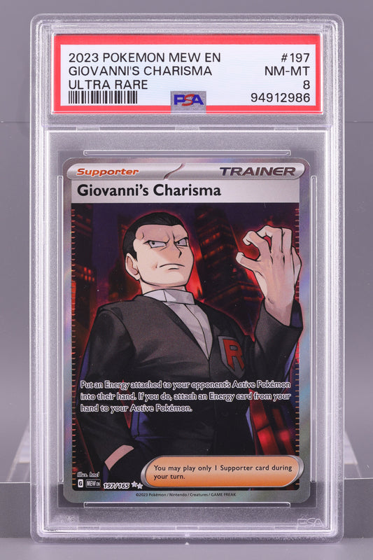 Giovanni's Charisma 2023 Scarlet & Violet Series - Scarlet & Violet - 151 MEW en #197    PSA 8   Ultra Rare