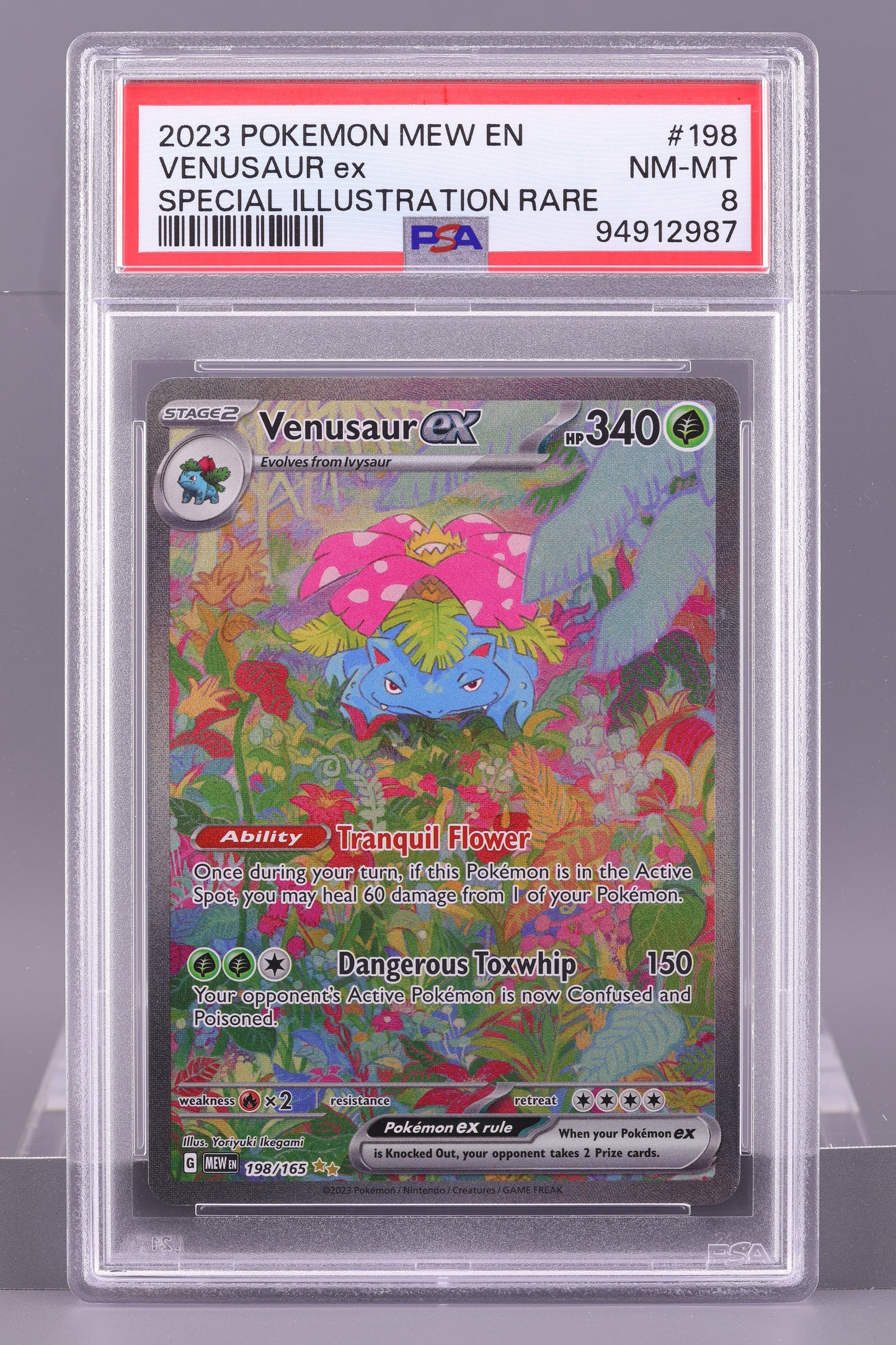 Venusaur EX 2023 Scarlet & Violet 151 MEW EN #198    PSA 8  Special Illustration Rare