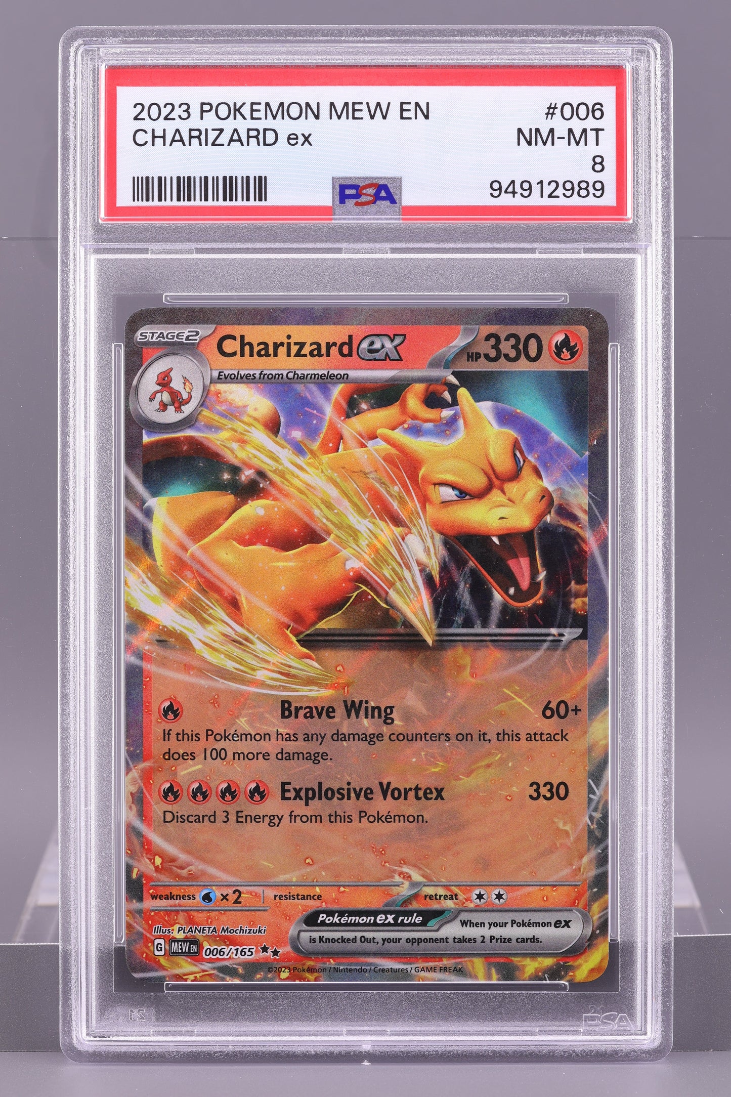 Charizard Ex 2023 Scarlet & Violet Series - Scarlet & Violet - 151 MEW en #6    PSA 8