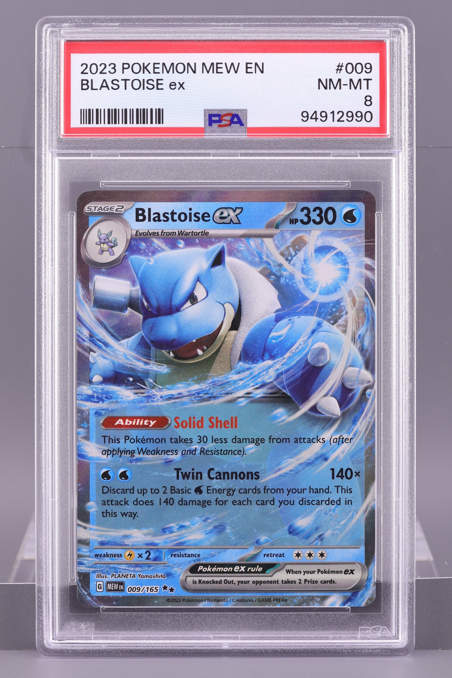 Blastoise Ex 2023 Scarlet & Violet Series - Scarlet & Violet - 151 MEW en #9    PSA 8