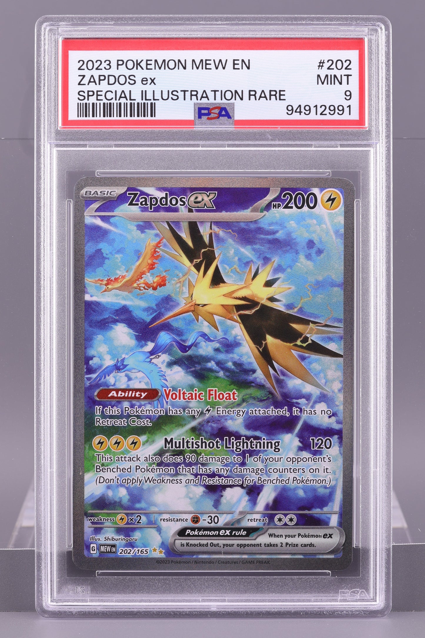 Zapdos ex 2023 Scarlet & Violet Series - Scarlet & Violet - 151 MEW en #202    PSA 9   Special Illustration Rare