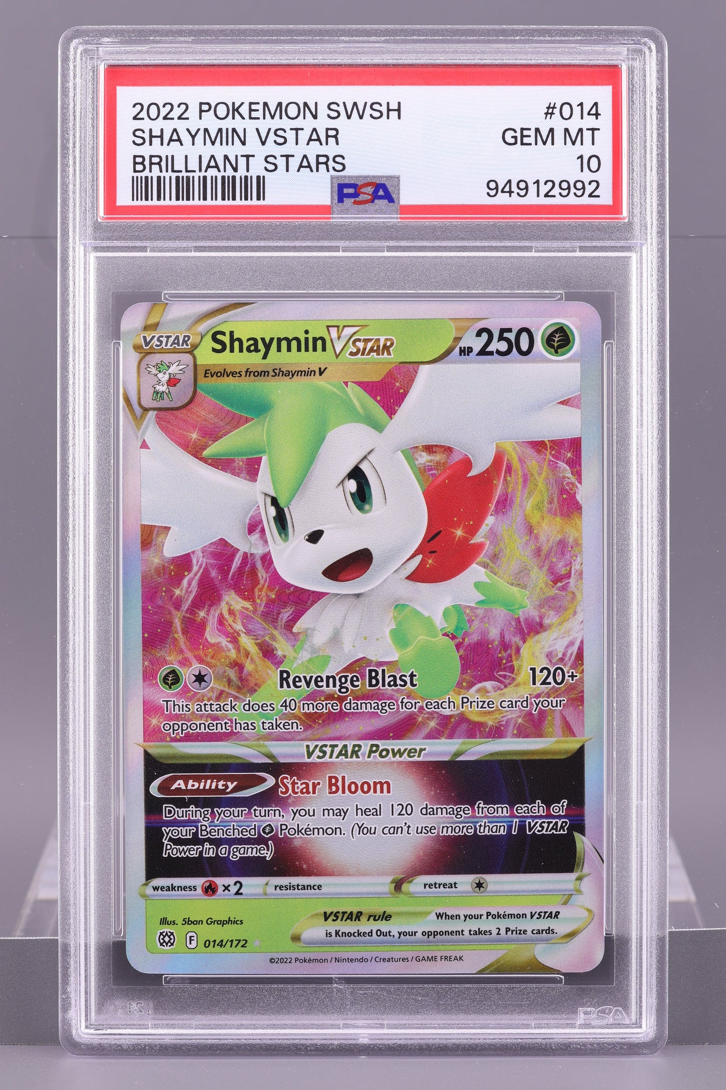 Shaymin VSTAR 2022 Sword & Shield Brilliant Stars #14    PSA 10