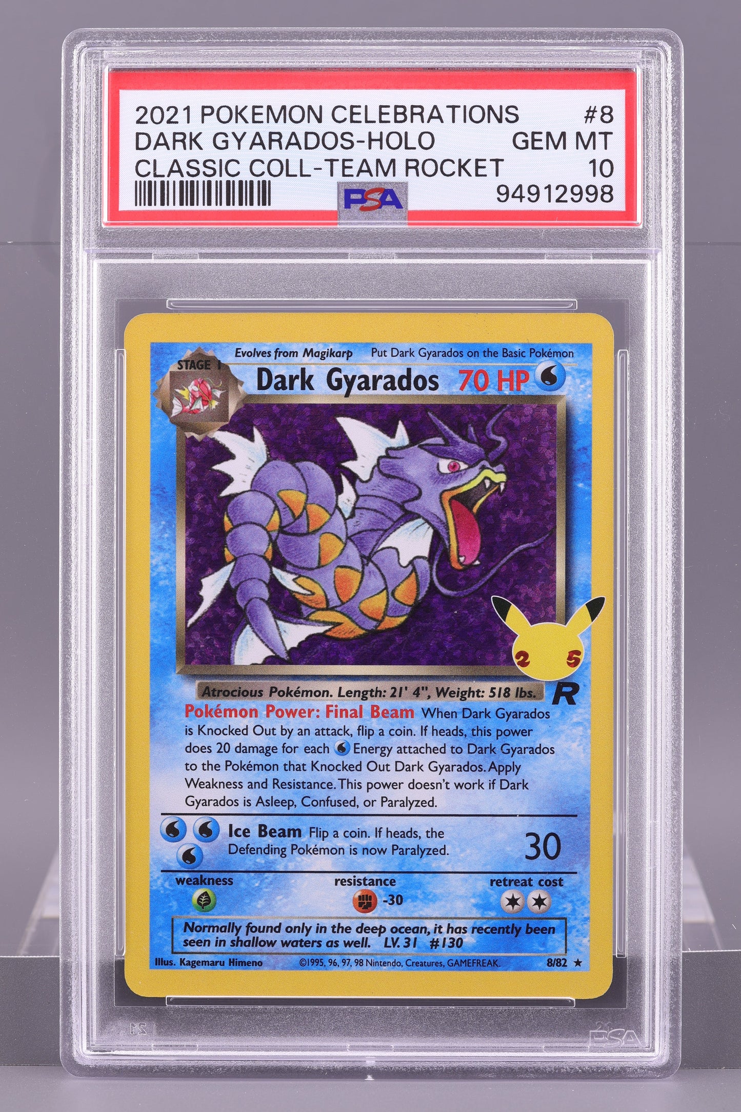 Dark Gyarados 2021 Celebrations  #8    PSA 10