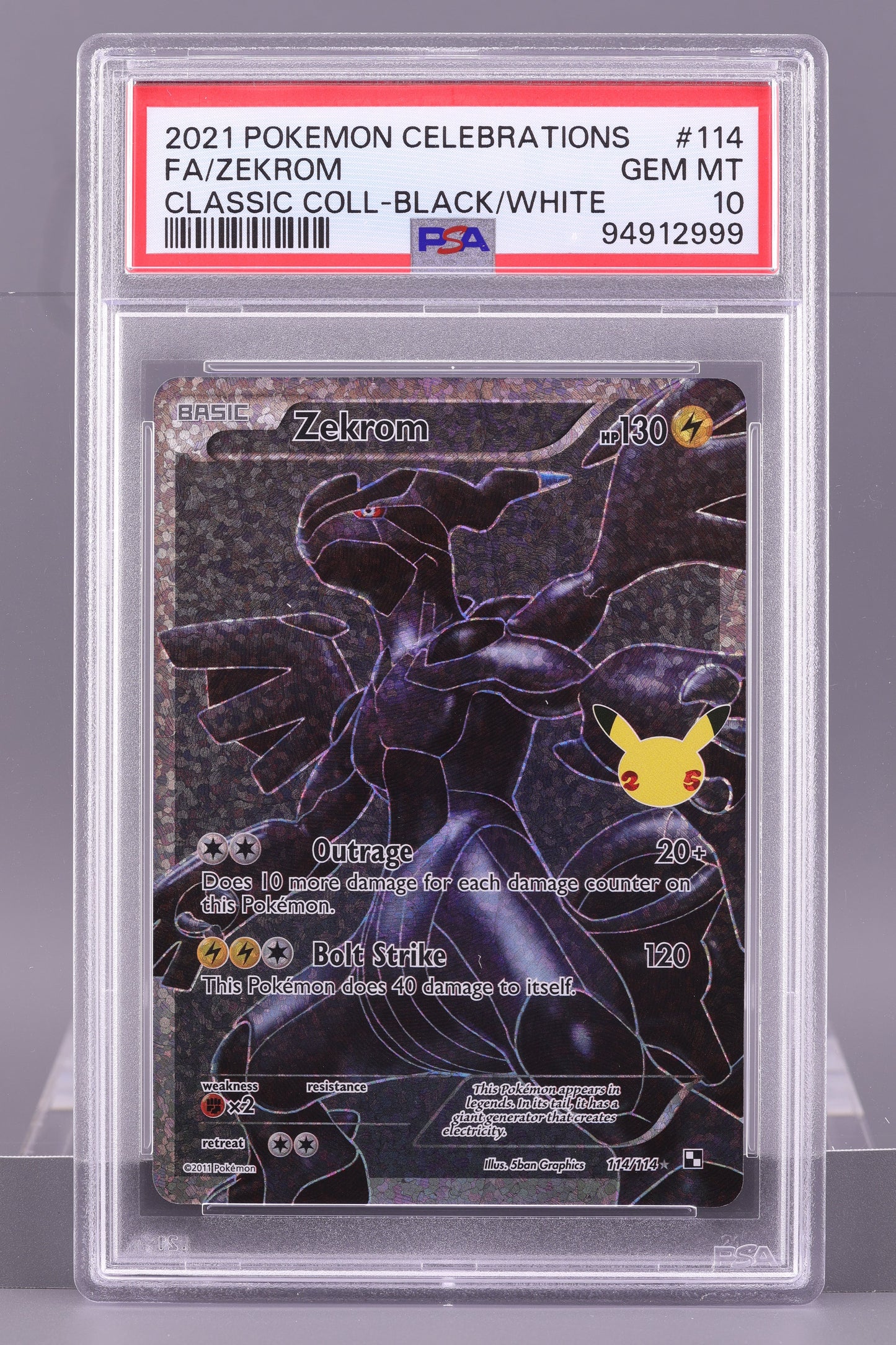 Zekrom 2021 Celebrations Black & White #114    PSA 10