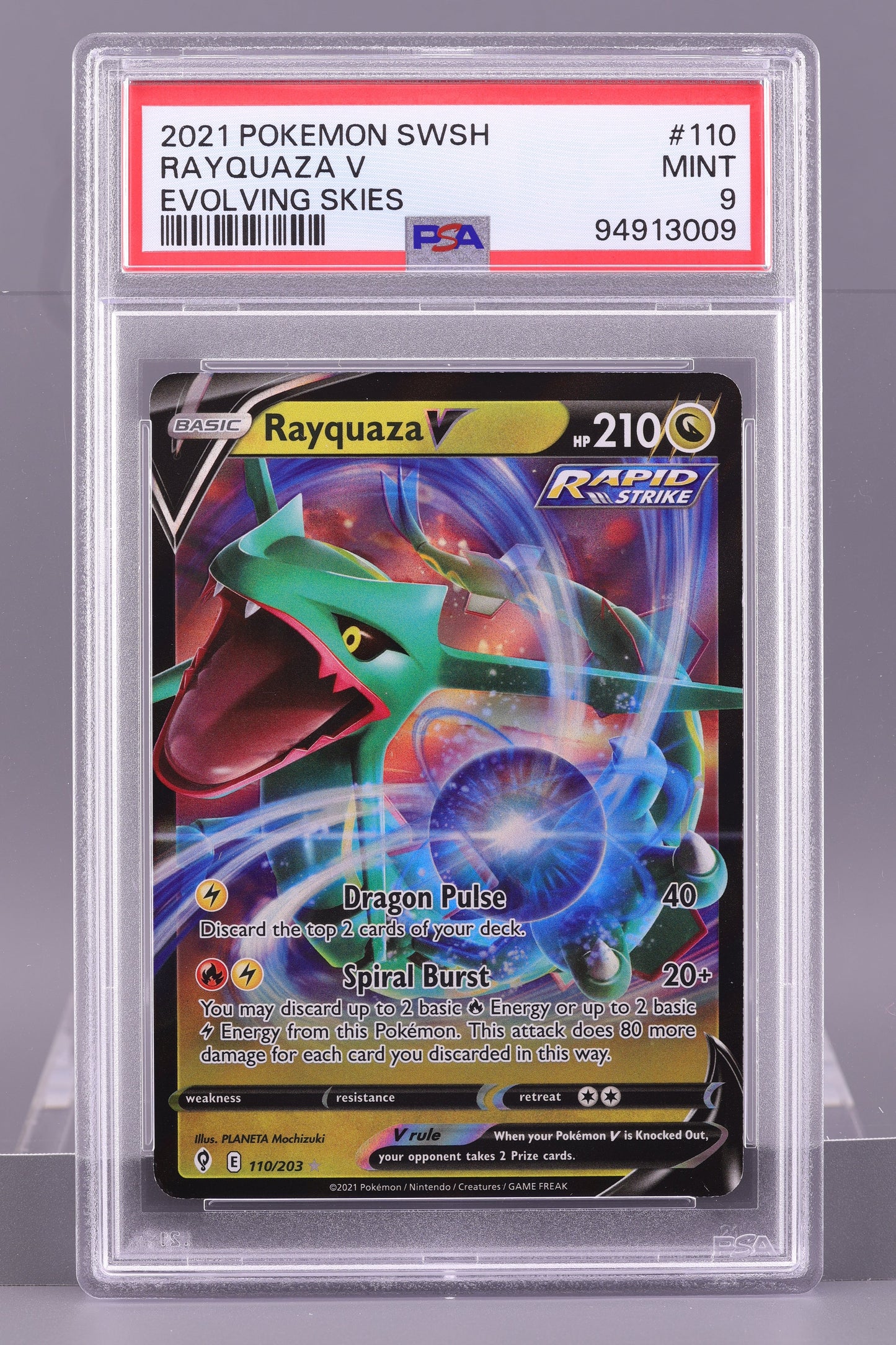 Rayquaza V 2021 Sword & Shield - Evolving Skies  #110    PSA 9   Basic/Rare Holo V