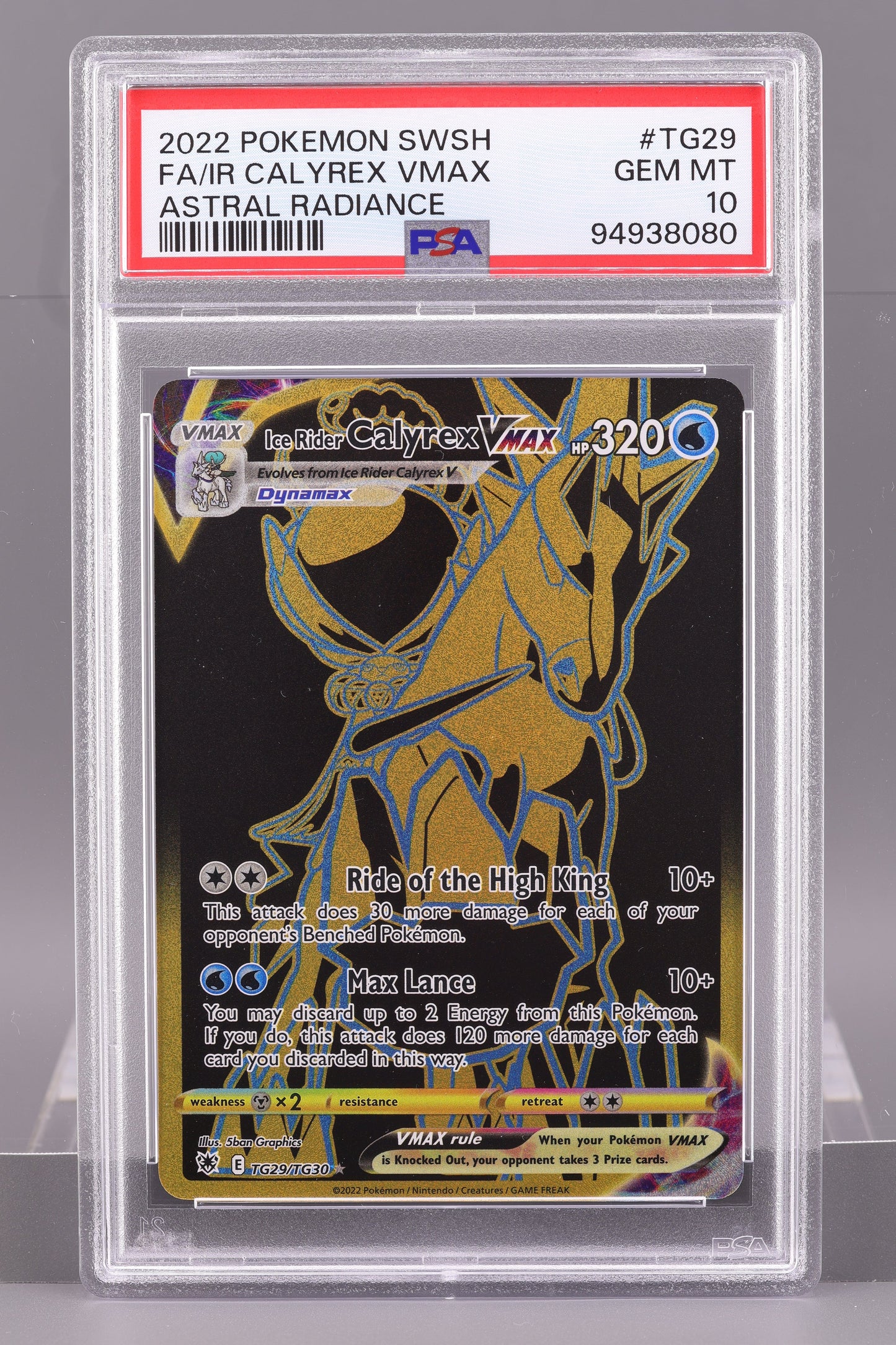 Ice Rider Calyrex VMAX 2022 Astral Radiance  #TG29    PSA 10