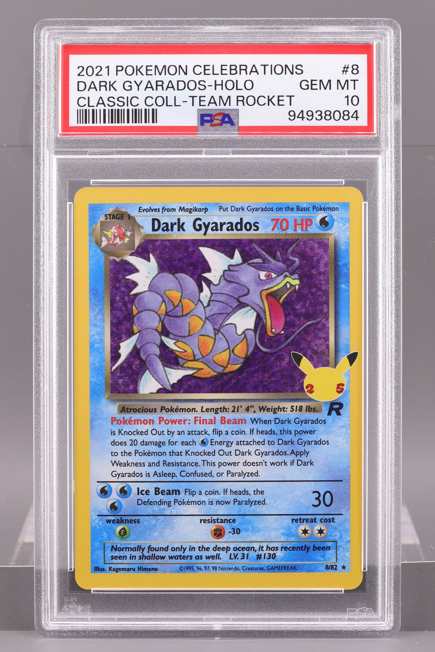 Dark Gyarados 2021 Celebrations  #8    PSA 10