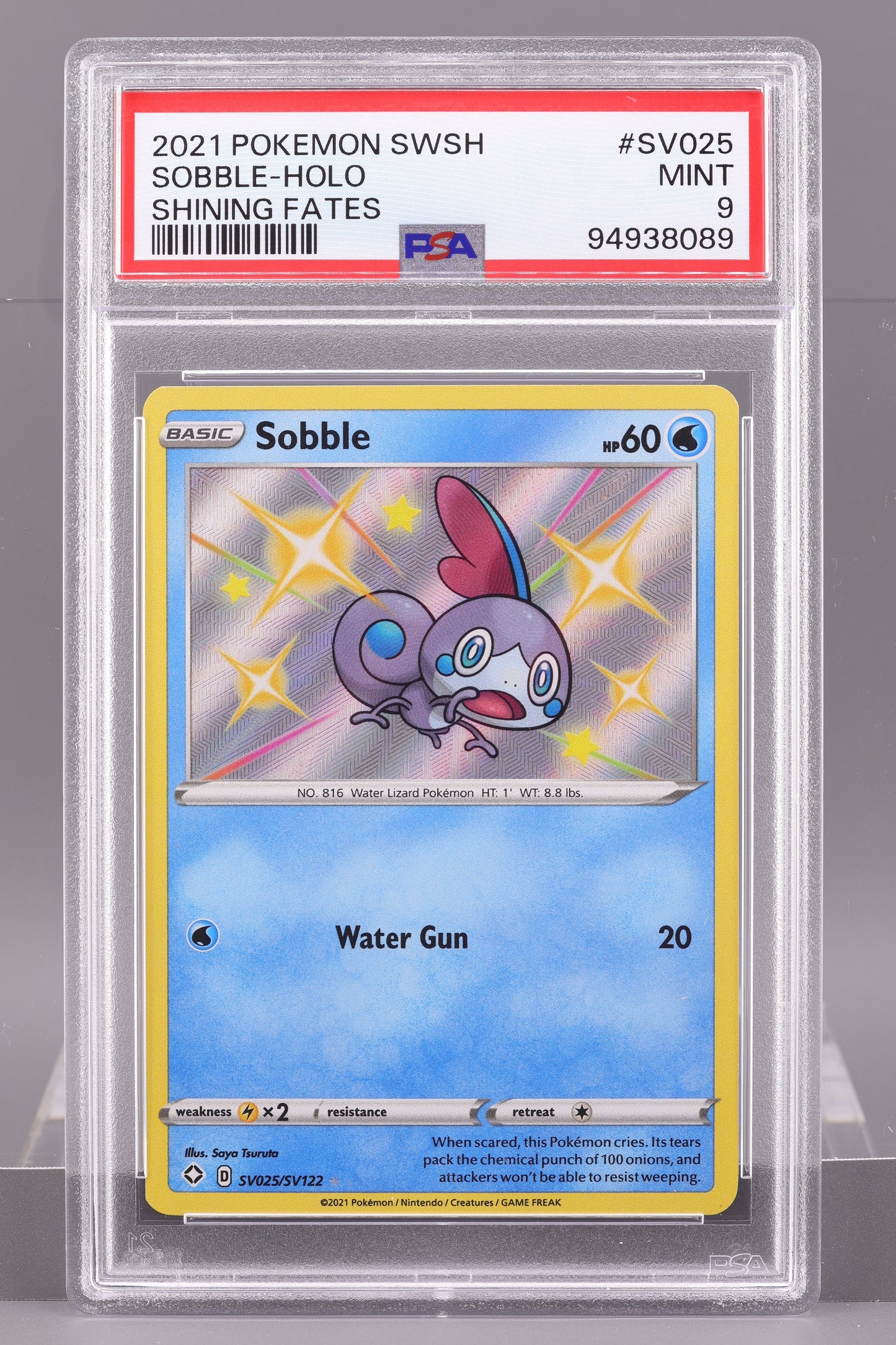 Sobble 2021 Shining Fates  #SV025    PSA 9   Sword & Shield