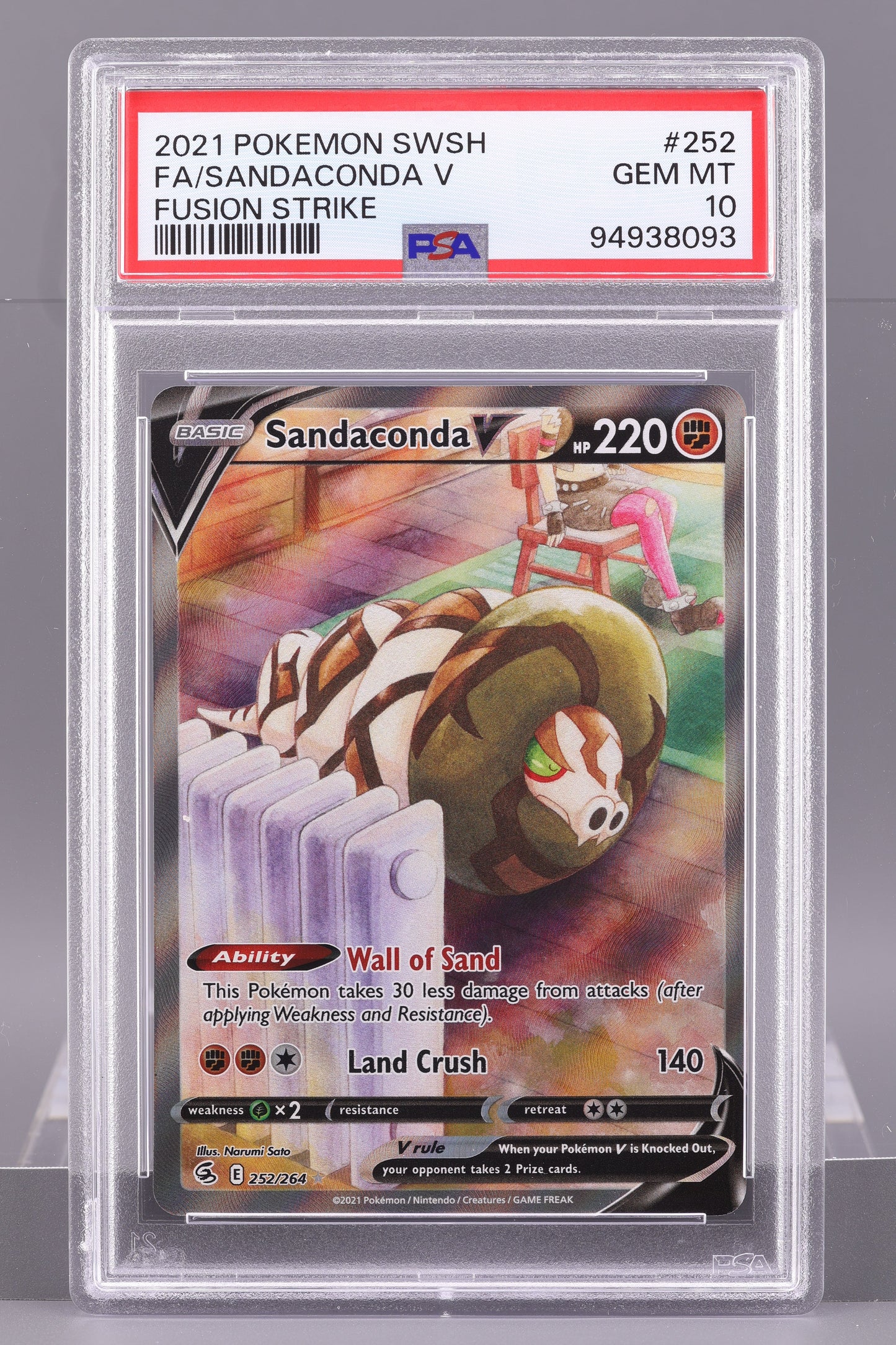 Sandaconda V 2021 Fusion Strike  #252    PSA 10   Sword & Shield