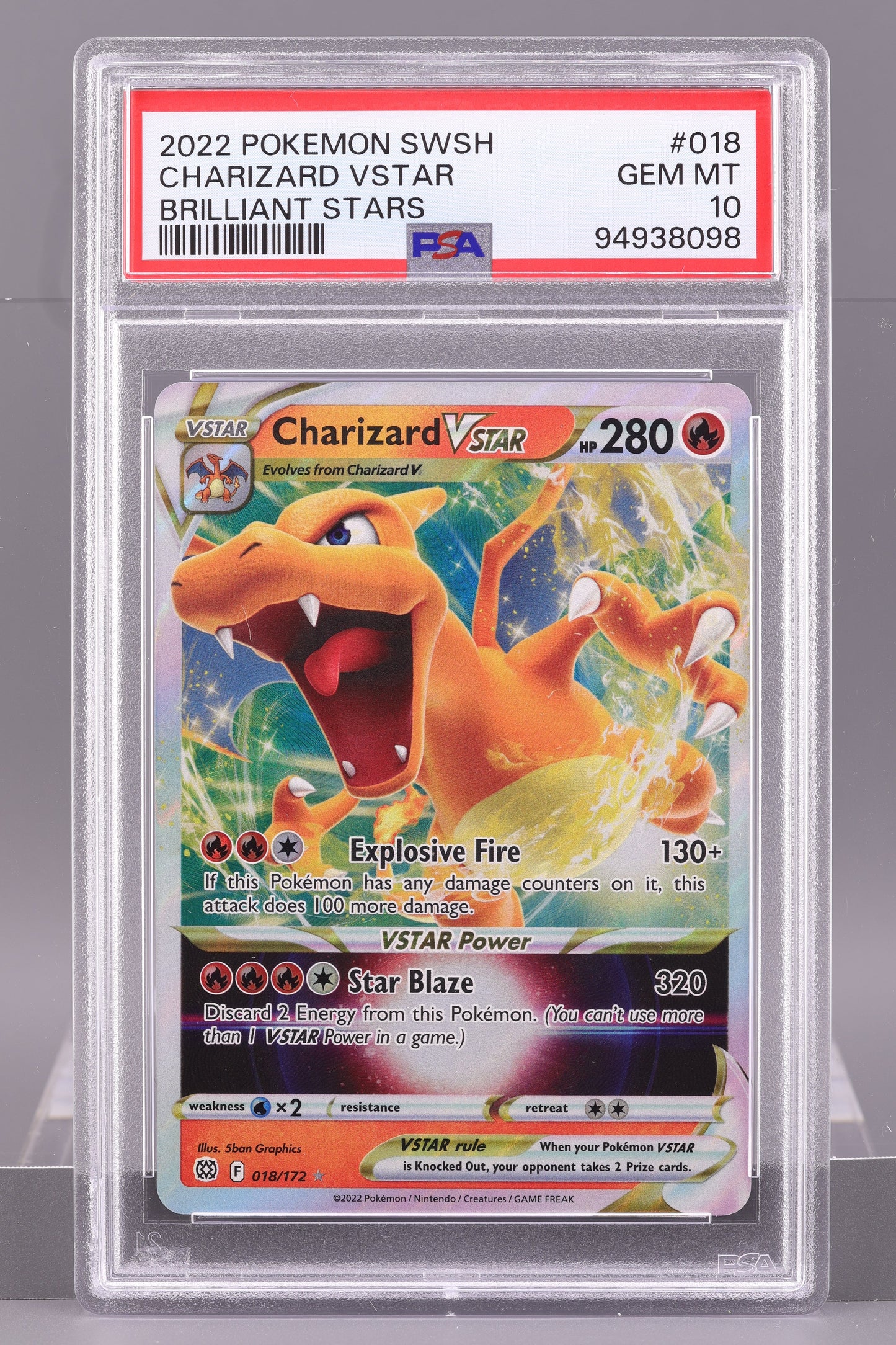 Charizard VSTAR 2022 Brilliant Stars  #18    PSA 10