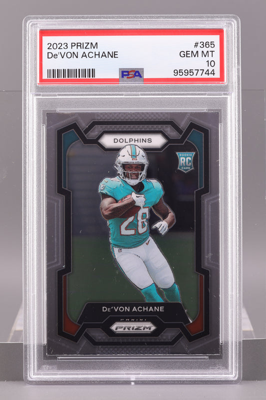 De'von Achane 2023 Panini Prizm #365 PSA 10 Rookie RC