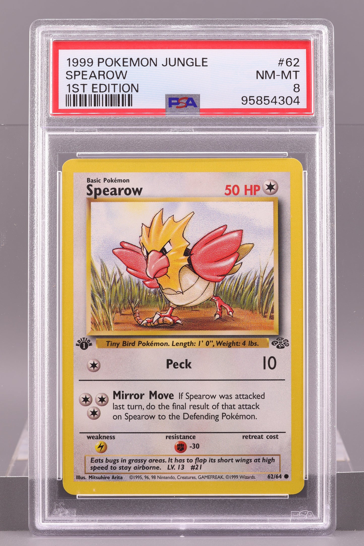 Spearow 1999 Jungle #62 1st Edition    PSA 8