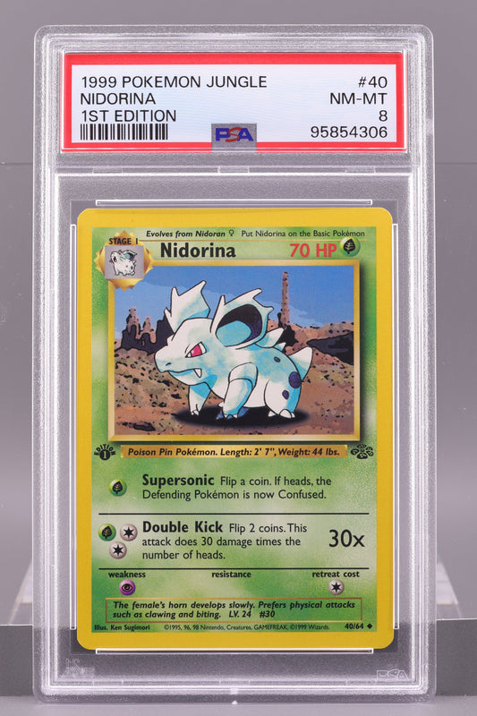 Nidorina 1999 Jungle #40 1st Edition    PSA 8