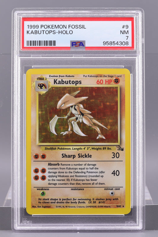 Kabutops 1999 Fossil #9     PSA 7   Holo