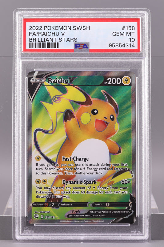 Raichu V 2022 Brilliant Stars #158 SWSH    PSA 10