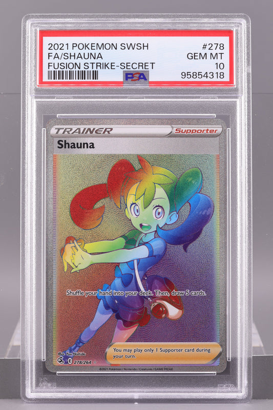 Shauna 2021 Fusion Strike #278 SWSH    PSA 10   Rainbow