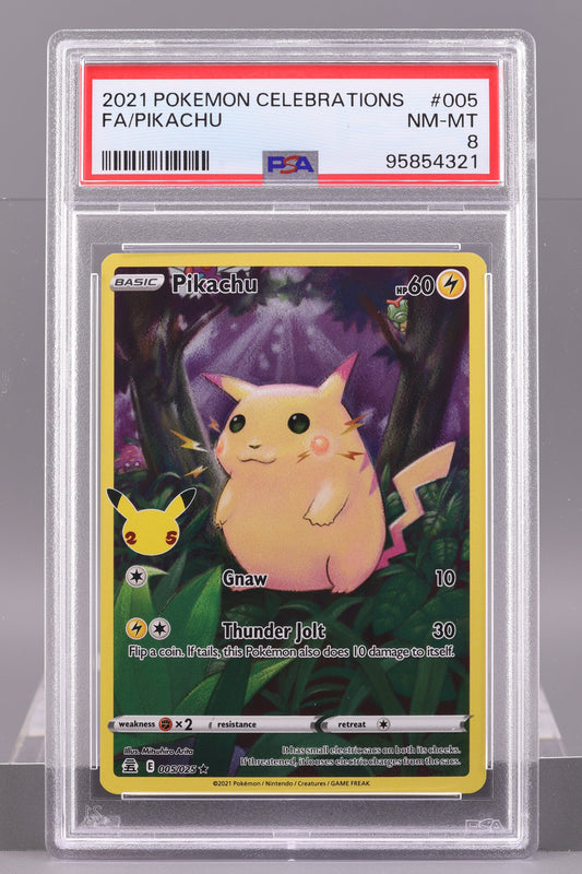 Pikachu 2021 Celebrations #5     PSA 8