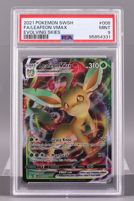 Leafeon VMAX 2021 Evolving Skies #8 SWSH    PSA 9