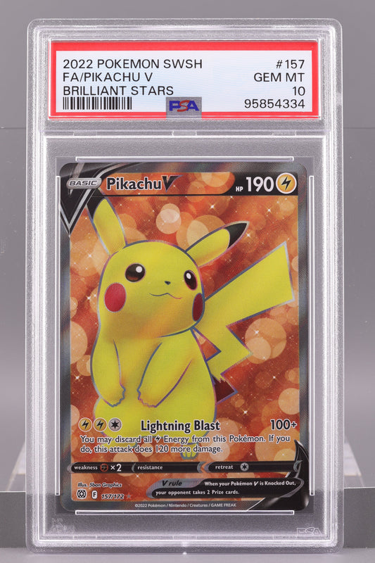 Pikachu V 2022 Brilliant Stars #157 SWSH    PSA 10