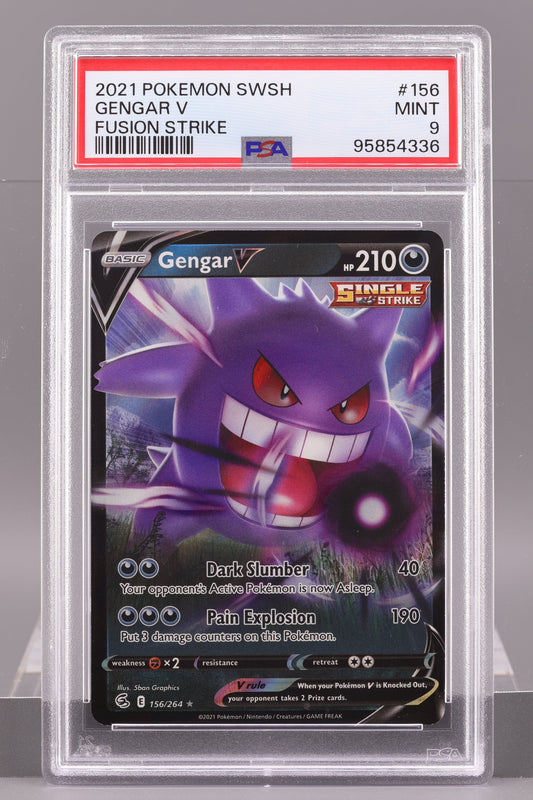 Gengar V 2021 Fusion Strike #156 SWSH    PSA 9