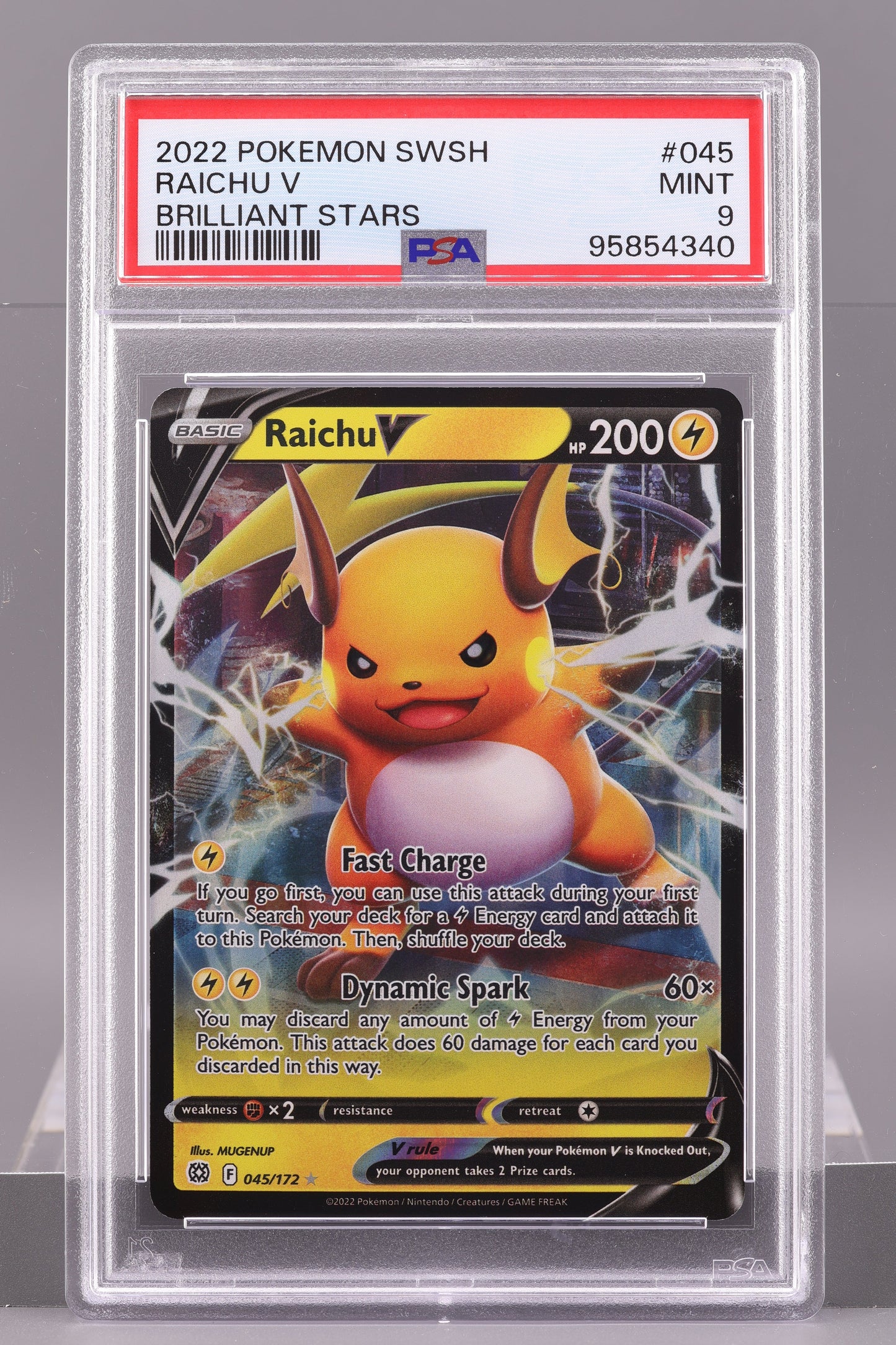 Raichu V 2022 Brilliant Stars #45 SWSH    PSA 9