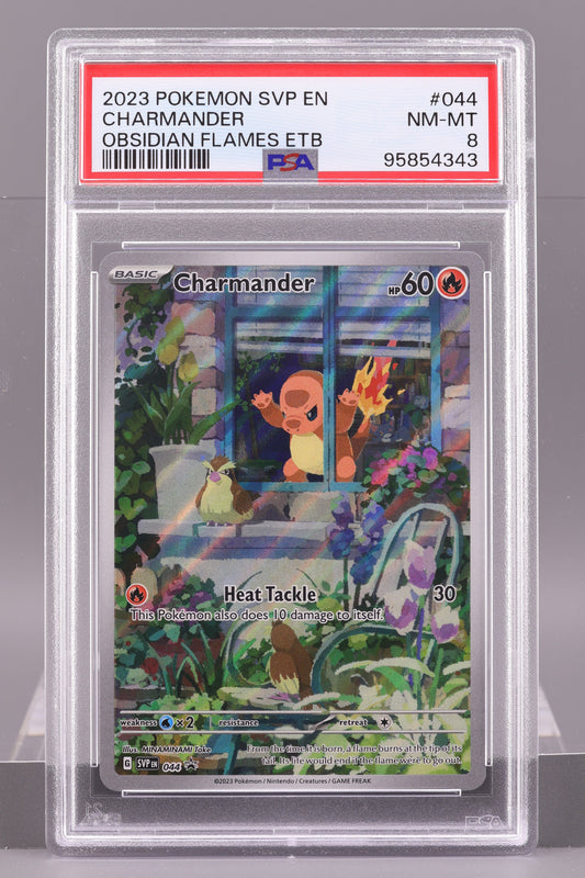 Charmander 2023 Obsidian Flames #44 SVP En    PSA 8   Black Star Promo