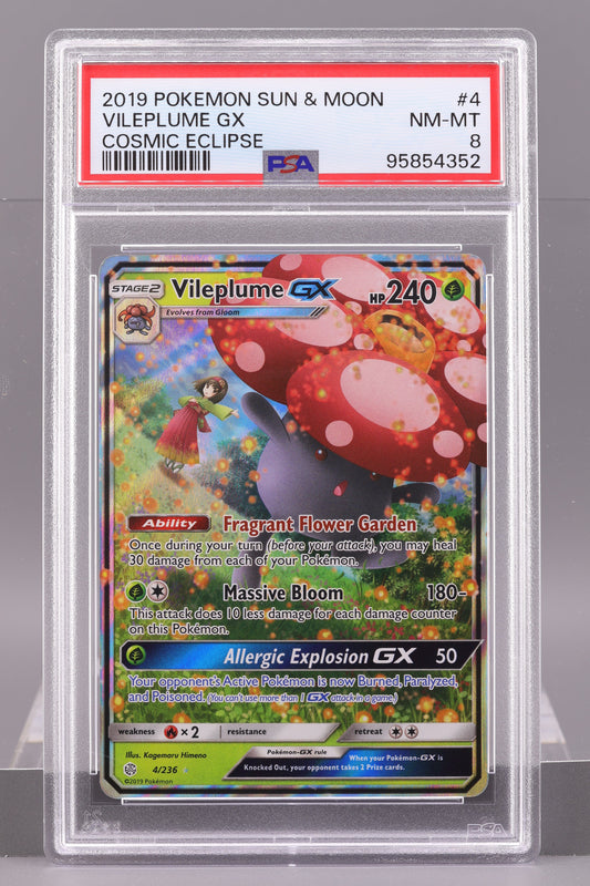 Vileplume GX 2019 Cosmic Eclipse #4 SM    PSA 8