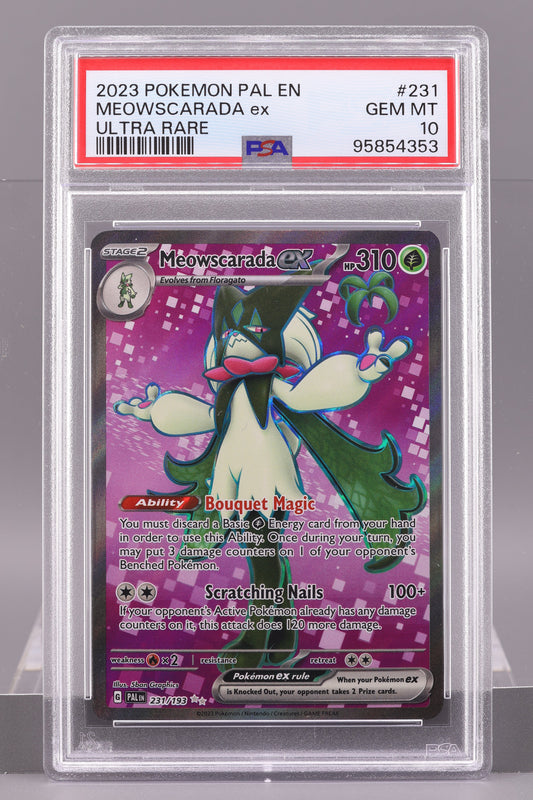 Meowscarada ex 2023 Paldea Evolved #231 PAL en PSA 10