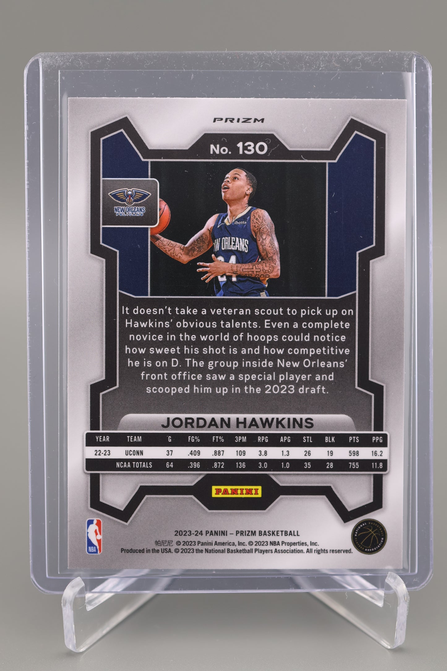 Jordan Hawkins 2023-24 Prizm #130 Ice Prizm RC New Orleans Pelicans