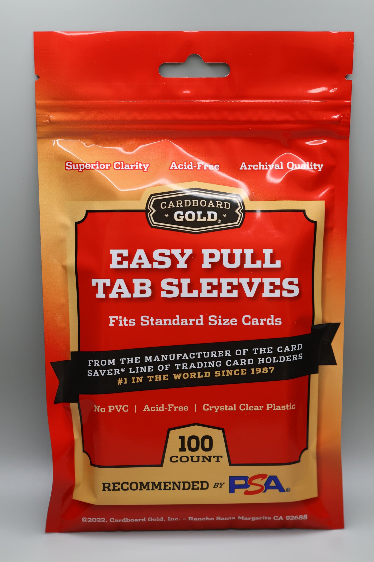 1,500 Easy Pull Tabbed Sleeves (15-pack bundle) (Cardboard Gold)