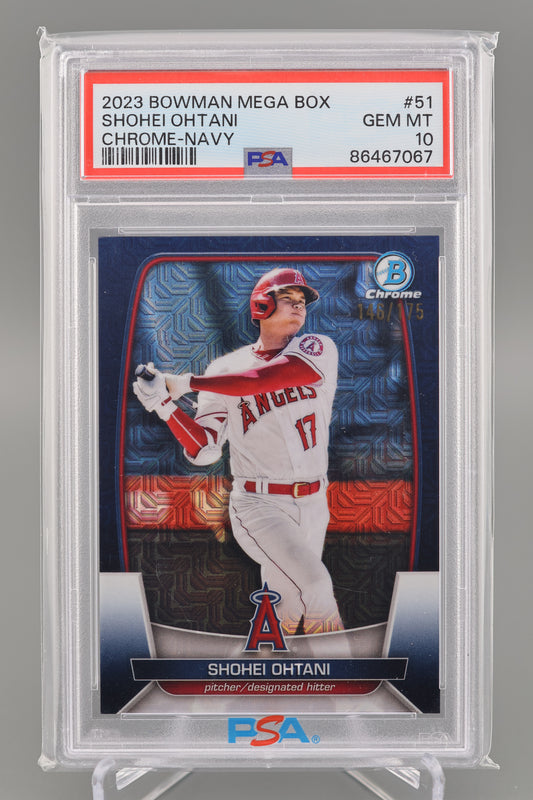 Shohei Ohtani 2023 Bowman Chrome Mega Box #51 Navy /175 PSA 10 Los Angeles Angels Dodgers