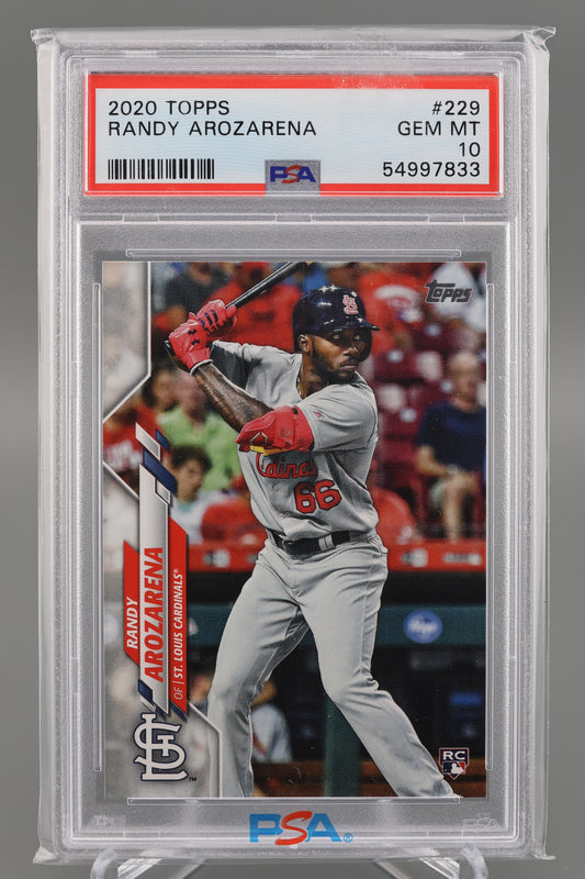 Randy Arozarena 2020 Topps #229 PSA 10 Rookie Card RC St Louis Cardinals Tampa Bay Rays Seattle Mariners