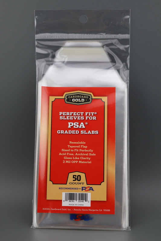 Perfect Fit Sleeves for PSA Graded Cards/Slabs WITH PSA LOGO (1 pack / 50 count)