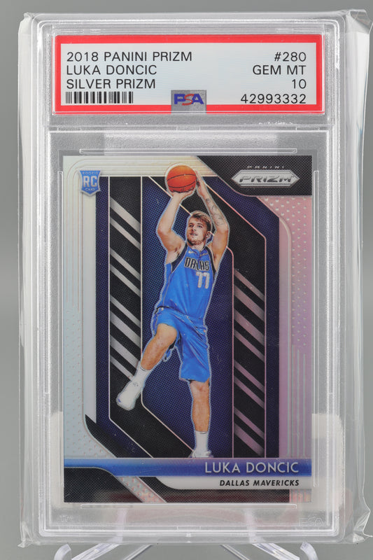 Luka Doncic 2018 Panini Prizm #280 Silver Prizm PSA 10 Rookie Card RC Dallas Mavericks