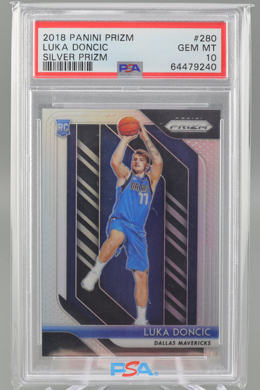 Luka Doncic 2018 Panini Prizm #280 Silver Prizm PSA 10 Rookie Card RC Dallas Mavericks