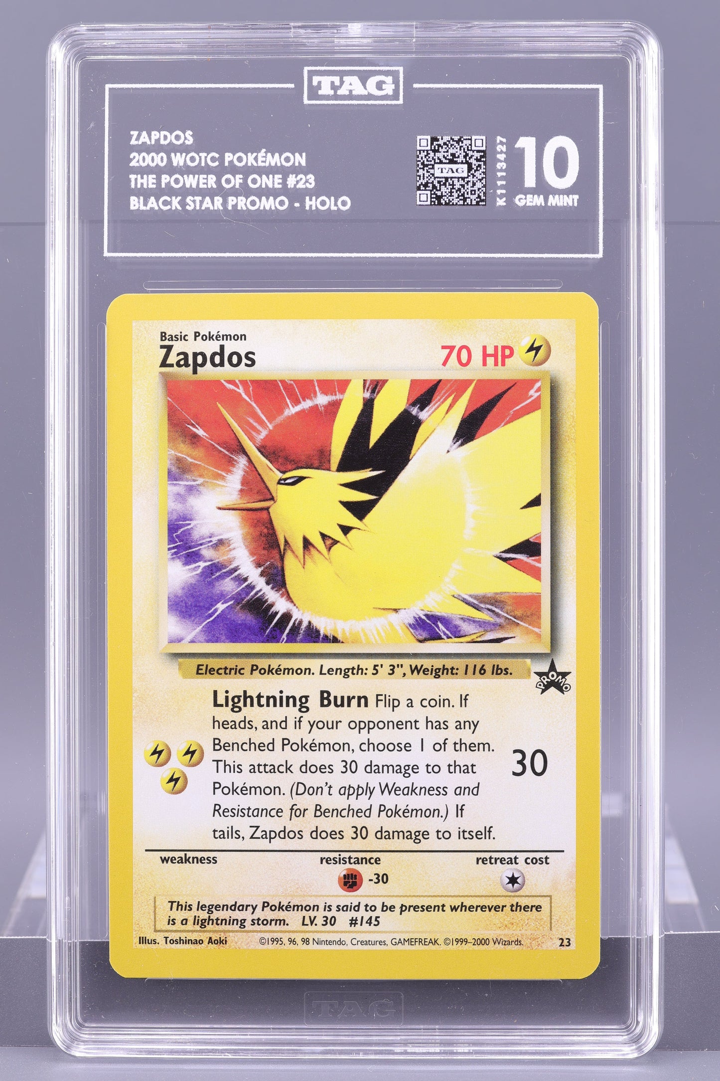 Zapdos 2000 The Power of One  #23    TAG 10