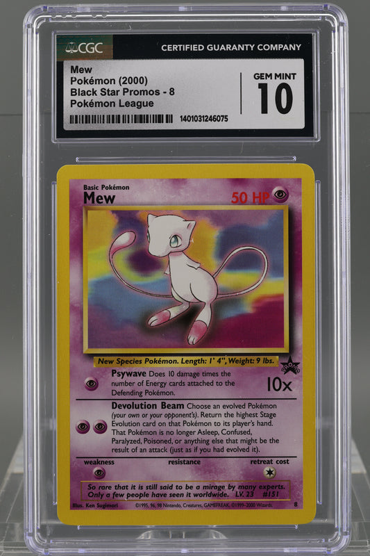 Mew 2000 Pokemon Black Star Promos #8    CGC 10  Pokemon League