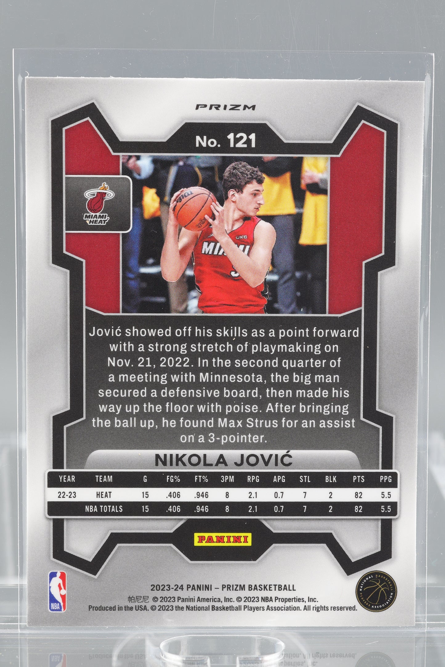 Nikola Jovic 2023-24 Panini Prizm Cracked Ice  #121        Miami Heat