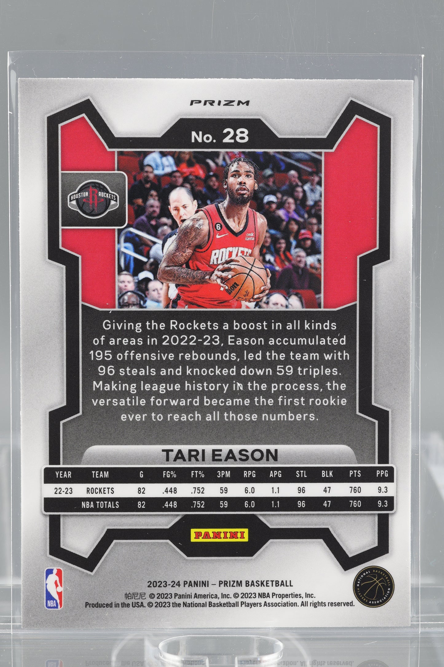 Tari Eason 2023-24 Panini Prizm Cracked Ice  #28        Houston Rockets