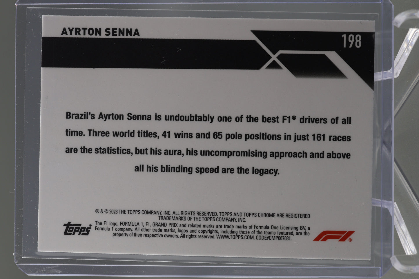 Ayrton Senna 2023 Topps Chrome Formula 1 #198 Legends