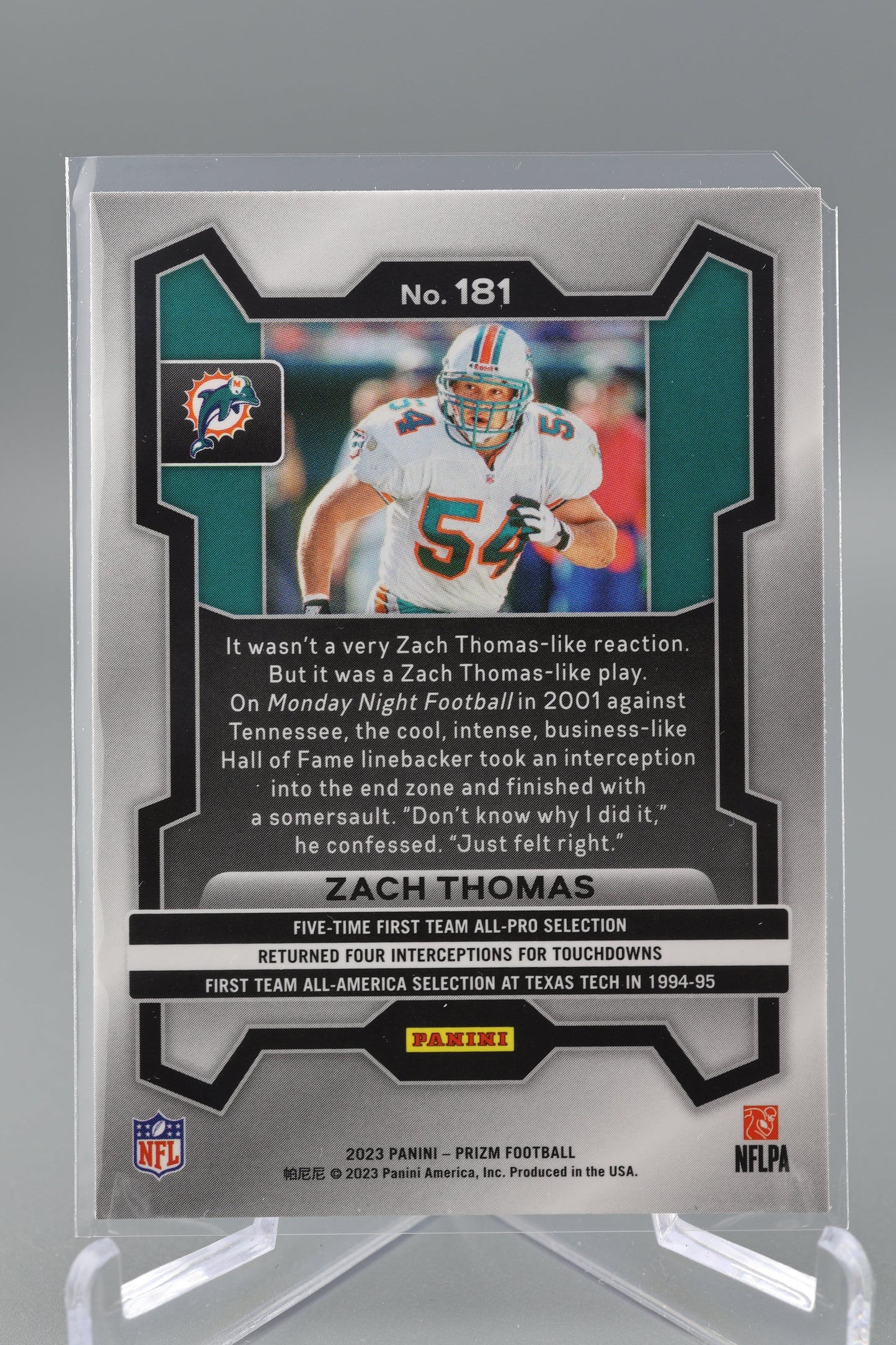 Zach Thomas 2023 Prizm #181 Base Miami Dolphins