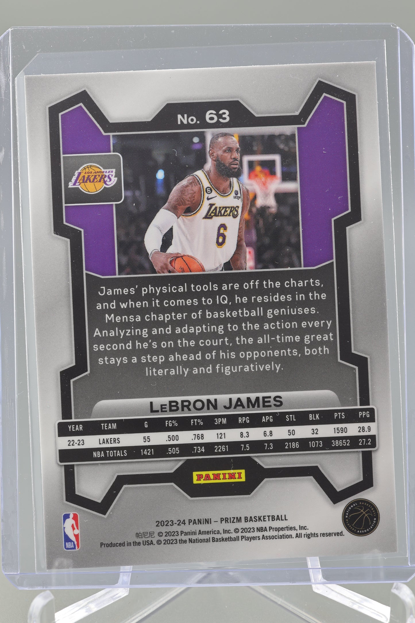 Lebron James 2023-24 Prizm #63 Base Los Angeles Lakers