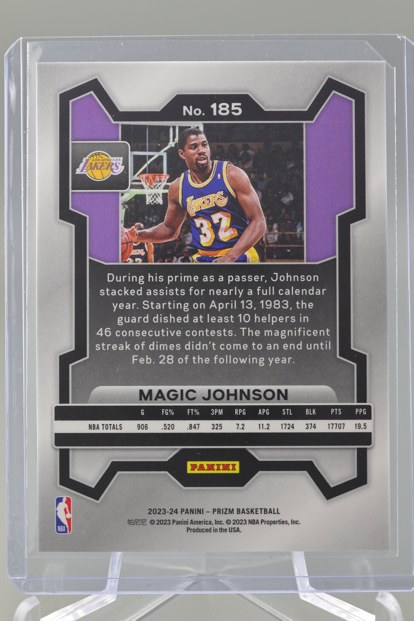 Magic Johnson 2023-24 Prizm #185 Base Los Angeles Lakers