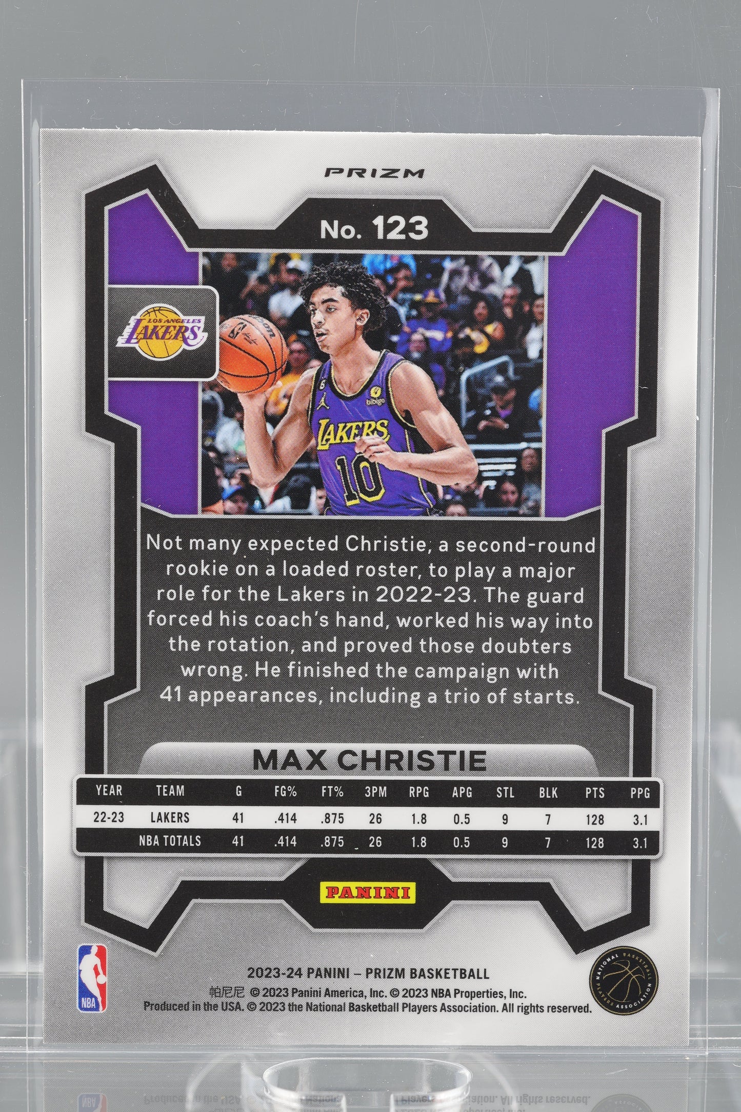 Max Christie 2023-24 Panini Prizm Green  #123        Los Angeles Lakers